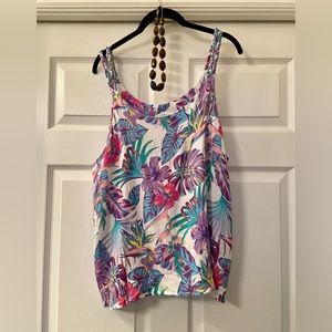Tropical Print sleeveless top braided straps, size XL by Juniper & Lime